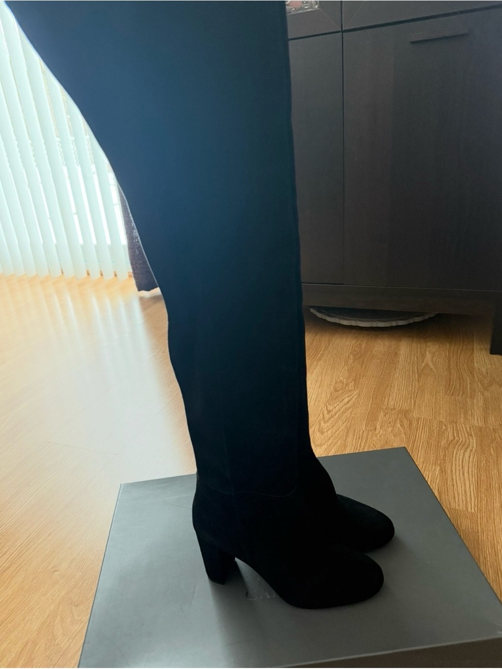 Vince Camuto Black Over-the-Knee Suede Block Heel Boots